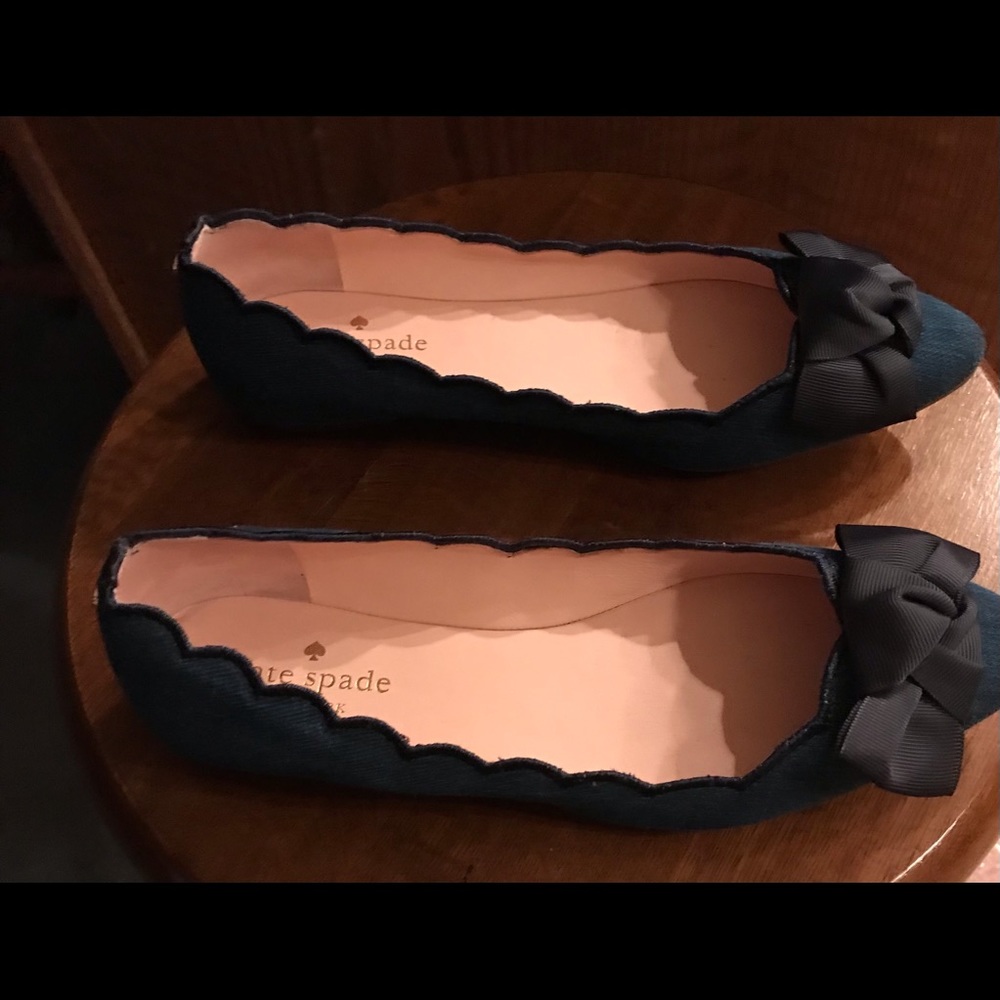 Kate Spade Denim Bow Flats
